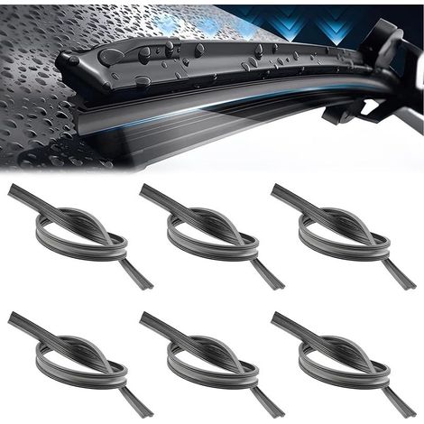 Jusch – Lote de 6 escobillas de limpiaparabrisas de goma de 800 mm – Tecnología de corte con doble microborde – Visión clara en condiciones de lluvia (1/4)