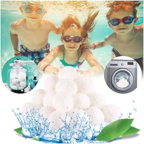 Balle Filtrante Piscine,Réutilisable 700g Boule Coton Filtre Piscine de Remplacer 25kg de Sable filtrant Sable de Quartz,Convient aux à Divers systèmes de Filtration pour Piscine (1/5)