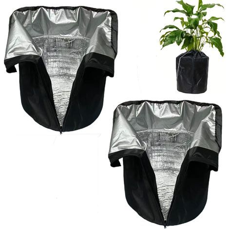Lot de 2 protections thermiques pour plantes, protection hivernale pour plantes en pot, protection contre le froid, protection contre le gel, sac de protection réutilisable pour plantes en(45 x 50 cm) (1/5)