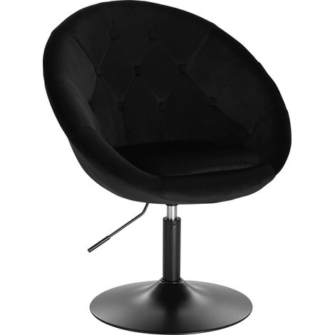 WOLTU 1x Taburete de Bar Acero Cromado Terciopelo Taburete Bajo Silla de Bar Taburete Conferencia Taburete Peluquería Taburete Oficina Negro