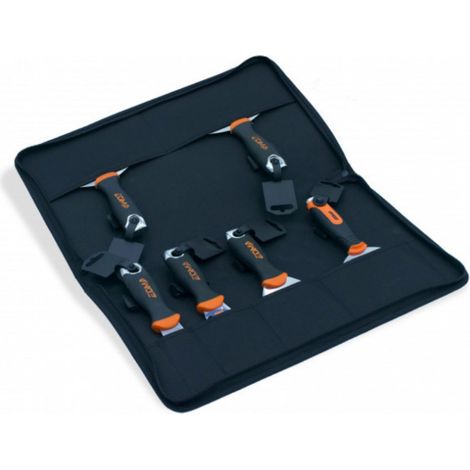 Edma – Lot de 7 couteaux à enduire souples 4-24 cm – Pour finition lisse et précise – Sacoche de rangement incluse