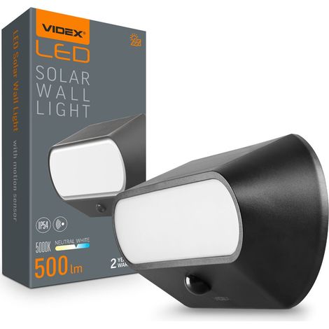 LED Solar Wandleuchte mit Bewegungsmelder 500lm IP54 BHSO Videx (1/5)