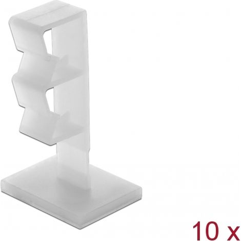 Delock Portacables con 2 pasacables autoadhesivos, color natural, 10 piezas