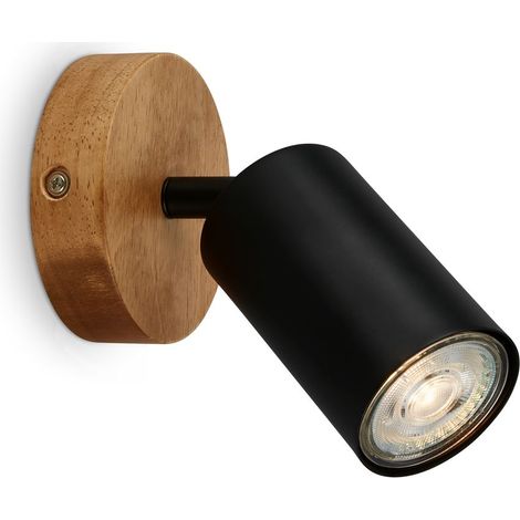 Wandlampe - schwenkbar, retro, GU10 Fassung, max. 9W, schwarz