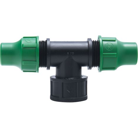 Jardibric – Raccord rapide tuyau Té Ø16 mm – Sortie femelle 20x27 – Polypropylène durable – Étanchéité optimale pour irrigation jardin