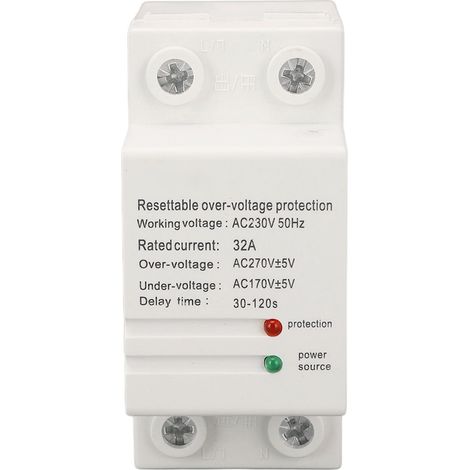 32A AC230V 50Hz Protection surtension sous-tension rail DIN réarmement automatique dispositif protection surtension entrée basse sortie haute (1/5)