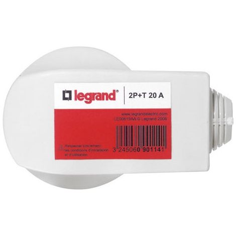 Legrand Leg90114 Enchufe macho con ángulo de 2 polos + T 20 A 380 V
