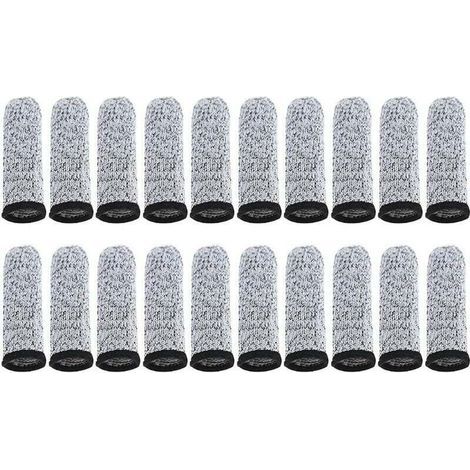 20-teiliges Fingerlingeset, 5 Stufen schnittfester Schutzhülle, wiederverwendbare, rutschfeste Fingerhülle für Küchenarbeiten und zum Schnitzen