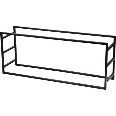 Porte buches horizontal en métal "Loft & Metal" - Noir - L 100 X l 25 x H 40 cm - Livraison gratuite (1/3)