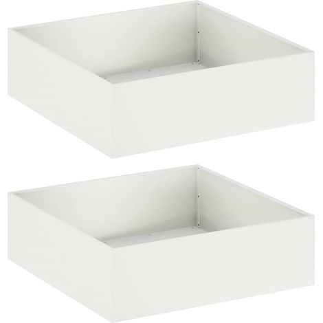 Garden Planter 2 pcs White 80 x 80 x 30 cm Cold-rolled Steel vidaXL