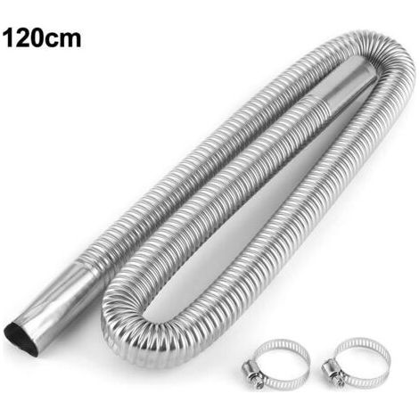 Tuyau d'échappement de chauffage d'air, tuyau d'aération de gaz de stationnement en acier inoxydable de 2,5 cm de diamètre intérieur pour véhicules, voitures(120cm) (1/5)