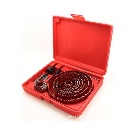 16 Pcs Kit Scies Cloches bi-métal en Acier Carbone 19-127mm Scie Cloche Coffret pour Bois, Plaque de Plâtre et Plaques de Plâtre(Rouge) (1/5)
