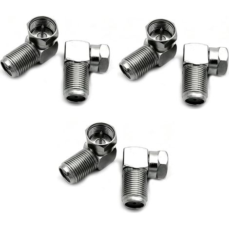 Lot de 6 Adaptateur Antenne TV Coaxial F Femelle vers F Mâle - Connecteur Satellite pour Câble Antenne TV, Récepteur Numérique et Routeur - Transmission de Signal sans Perte (1/5)