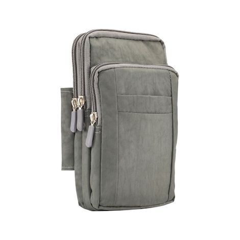 Riñonera universal e informal para actividades al aire libre, con una sola correa para el hombro, multifuncional, color gris. (1/3)
