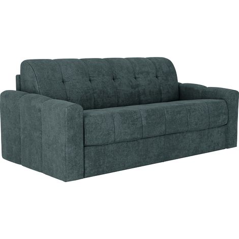 Divano letto 3 posti a ribalta Posto letto 140 cm Materasso 22 cm memory foam in Tessuto testurizzato Blu petrolio DARIELO