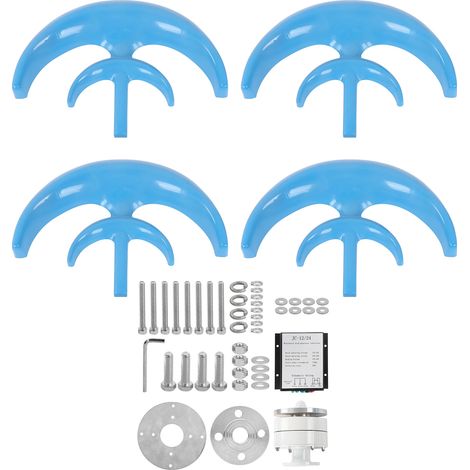 Éolienne Verticale 4 Pales Lanterne 800W 12V Générateur Axe Vertical Kit Production d'Électricité (1/5)