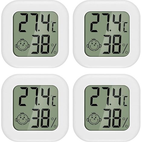 4 pièces Mini LCD Thermomètre Hygromètre Interieur Termometre Maison Convient pour Les Chambres D'enfants,Les Chambres de Personnes âgées etc (1/5)