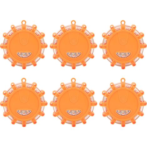 6 luci di segnalazione a LED da 12V, impermeabili, antipolvere, ad alta luminosità, per casa, auto, campo, illuminazione di emergenza, colore arancione. (1/5)