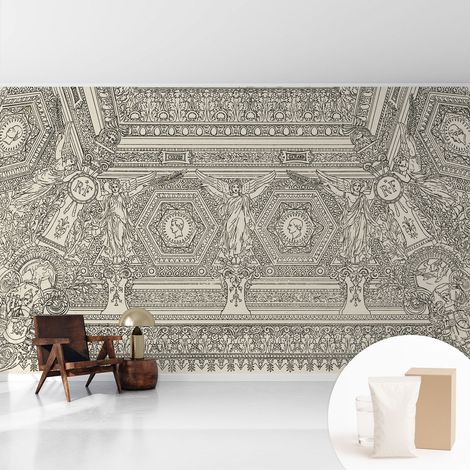 Fototapete - Tapete Vliestapete mit Kleber - Wandtapete Moderne Wandbild Schlafzimmer Wohnzimmer Klassisches Ornament 416x254 cm (1/5)