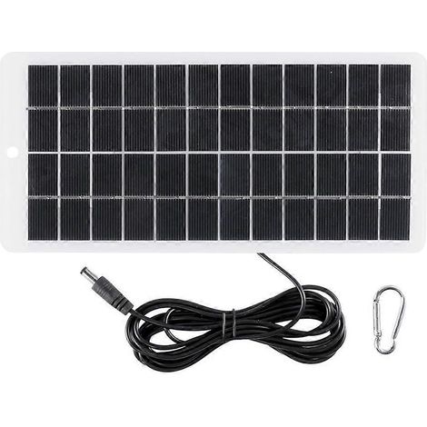 Panneau solaire 5W 12V en polysilicium, chargeur de batterie solaire portable avec port CC pour batterie 3,7V (1/5)