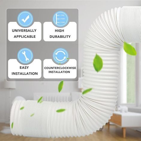 d'évacuation flexible pour climatiseur mobile – Longueur 3m – Diamètre 130mm – PVC renforcé – Résistant aux températures de -20°C à +90°C - 13cm300cm