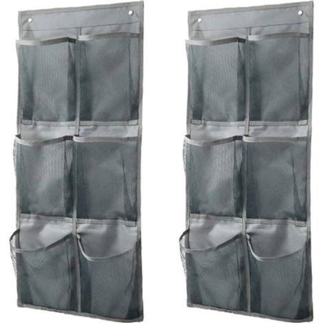 Rangement de chaussures de porte - 2 pièces - 34 x 76,5 cm - Meuble à chaussures suspendu - Rangement suspendu - 6 compartiments (1/5)