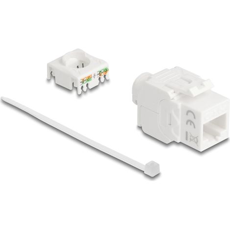 Keystone Modul RJ45 Buchse zu LSA Cat.6A UTP 180Â° werkzeugfrei Delock