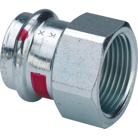 VIEGA 1112 Manicotto Misto Femmina/Femmina ø18x1/2"Femmina In Acciaio A Pressare - 559090 (1/3)