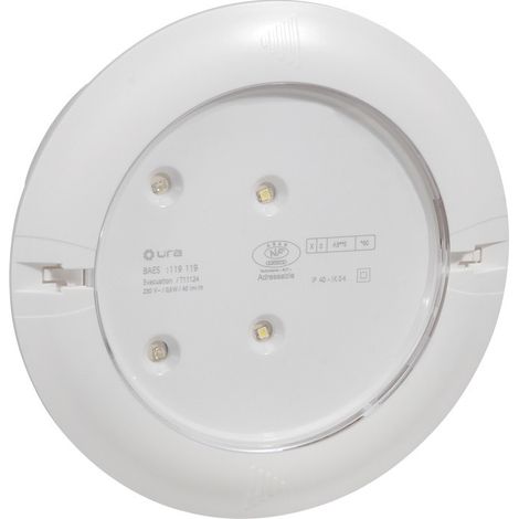 BAEH encastré Kickspot IP40 IK04 plastique ECO1 SATI AutoDiag pour bâtiments d'habitation (062574)
