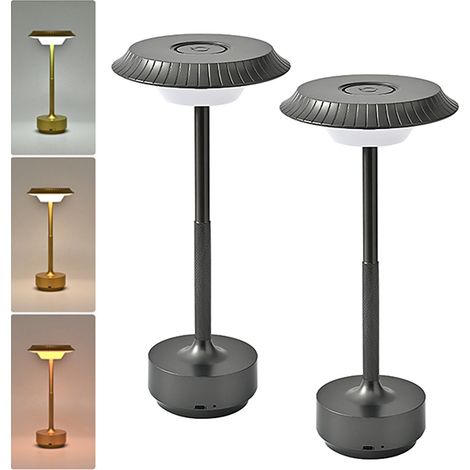Lampe de Nuit Champignon Tactile - Modes Lumineux Table Sans Fil Décoration Lumineuse Contemporaine 2X 3 3000K-6000K (1/5)