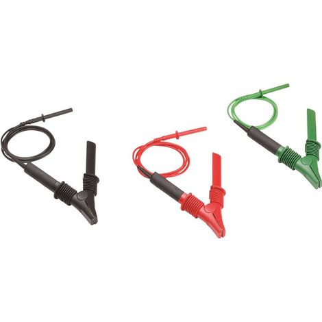 Fluke TLK1550-RTLC Set de cordons de mesure de sécurité pince crocodile Banane mâle 4 mm rouge, noir (1/2)