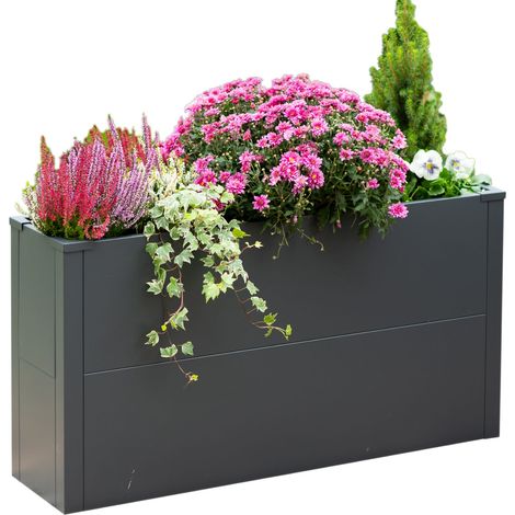 Westmann Metall Pflanzkübel Talus L  Pflanzkübel rechteckig  Anthrazit  100x25x52cm