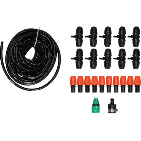 Système d'irrigation 10M avec 8/11 tuyau, 10 buses micro-aspersion ajustables pour atomisation jardin (1/5)