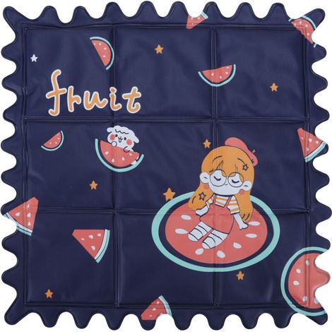Coussin rafraîchissant PVC pour voiture, bloc de glace liquide imperméable pour l'été, motif pastèque fille bleue (1/5)