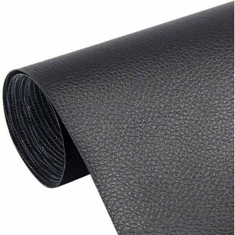 Leather patch, sofa repair patch, self-adhesive leather patch, abrasion-resistant, 25 x 30 cm, 5 pieces, black (1/5)