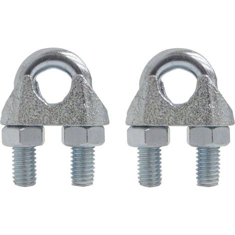 Morsetto universale per cavi in acciaio da 14 mm – Confezione da 2 – Filettatura M10 – Dimensioni A = 25 mm per un fissaggio robusto (1/2)