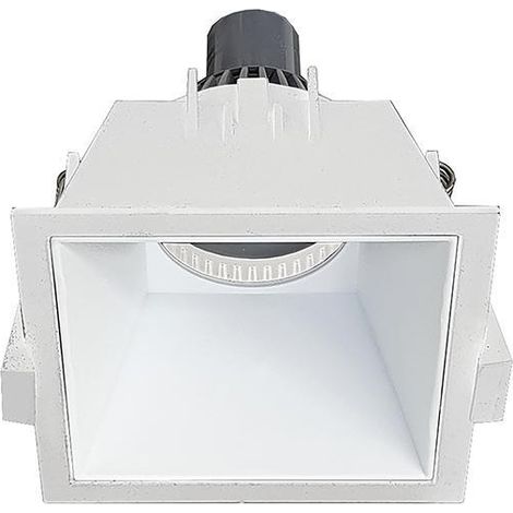 Faretto led 13w incasso soffitto gu10 quadrato bianco alluminio 90x55mm foro 82mm ip20 rossini illuminazione vir001bb (1/3)