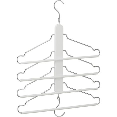 Percha múltiple ahorra espacio para ropa armario 49 x 42 x 2,5 cm estilo moderno de madera blanca 130009041 (1/4)