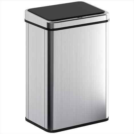Poubelle automatique 40L en acier inoxydable avec capteur de mouvement et couvercle à fermeture silencieuse (1/5)