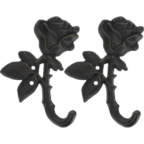 Lot de 2 patères en métal en forme de fleur Patères murales