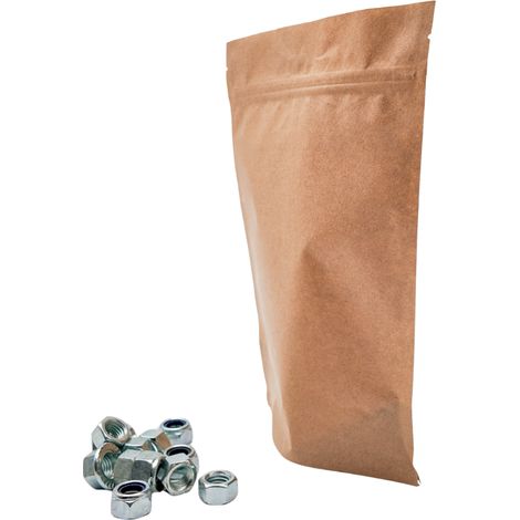 Lot de 200 Sachet kraft Doypack sans fenêtre 16 x 24  x 3,7 cm