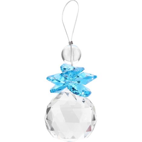 Pendentif prisme attrape-soleil en cristal K9 transparent, ornement de mariage, décoration de Noël, bleu (1/5)