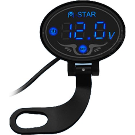 Voltmètre pour moto, 9V, 24V, LED, pour la surveillance électrique des motos, à installer sur le véhicule.-AquaForge