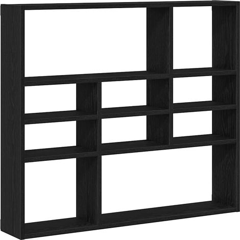 Maison Exclusive - Wandregal Schwarz Eichen-Optik 90x16x78 cm Hol