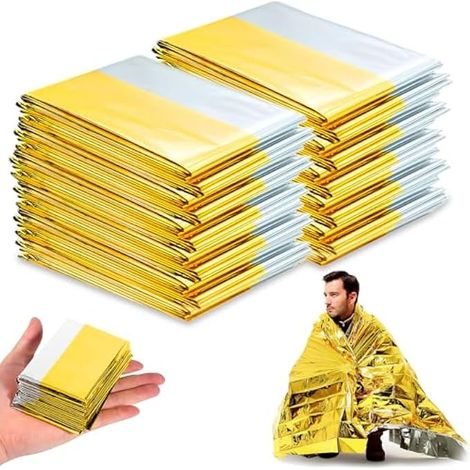 10-teiliges Notfall-Thermodecken-Set (210 x 160 cm) – Erste Hilfe, Camping, Wandern, Auto – Notfalldecke für den Außenbereich (1/5)