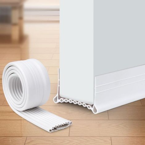 (Blanc, 1M)Bas de Porte Isolant Froid, NOUVELLE Silicone Isolation Phonique Porte, Boudin de Porte Anti Courant D'air, Bande D'étanchéité Pas Besoin de Coller Calfeutrer Seuil Porte (1/5)