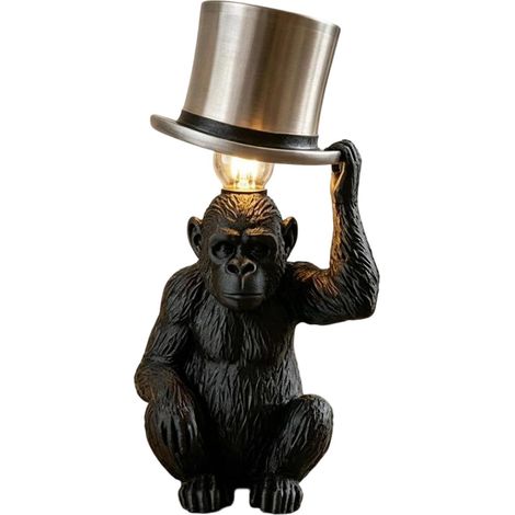 Lampe Singe Haut-de-forme Décoration Animale Sculpturale (1/5)