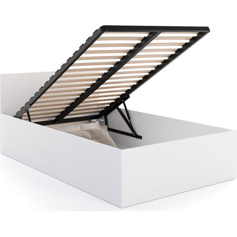 Lit coffre 120 x 190 cm Panama – Coffre 430 litres – Sommier relevable à vérins – Tête de lit incluse – Charge 300 kg – Kids Literie (1/5)