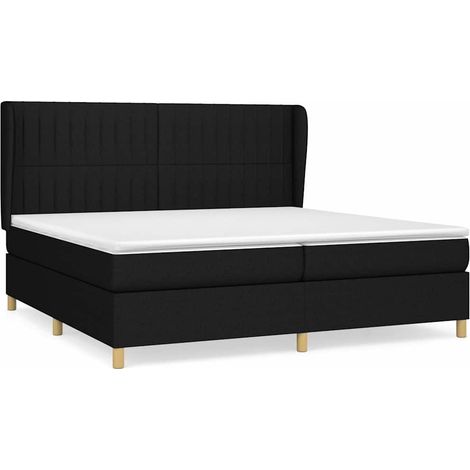 Maison Exclusive - Giroletto a Molle con Materasso Nero 200x200 cm in Tessuto (1/5)