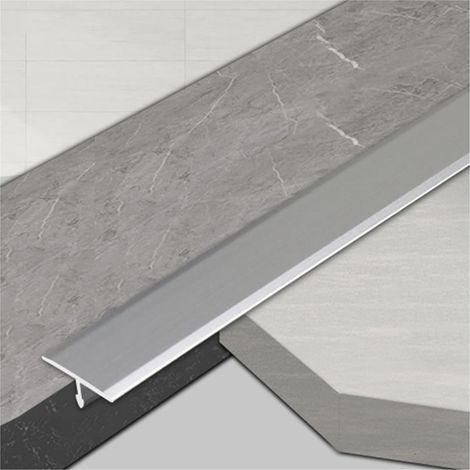 Barre de seuil de porte, profilé de transition en aluminium argenté 90 (1/4)